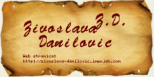 Živoslava Danilović vizit kartica